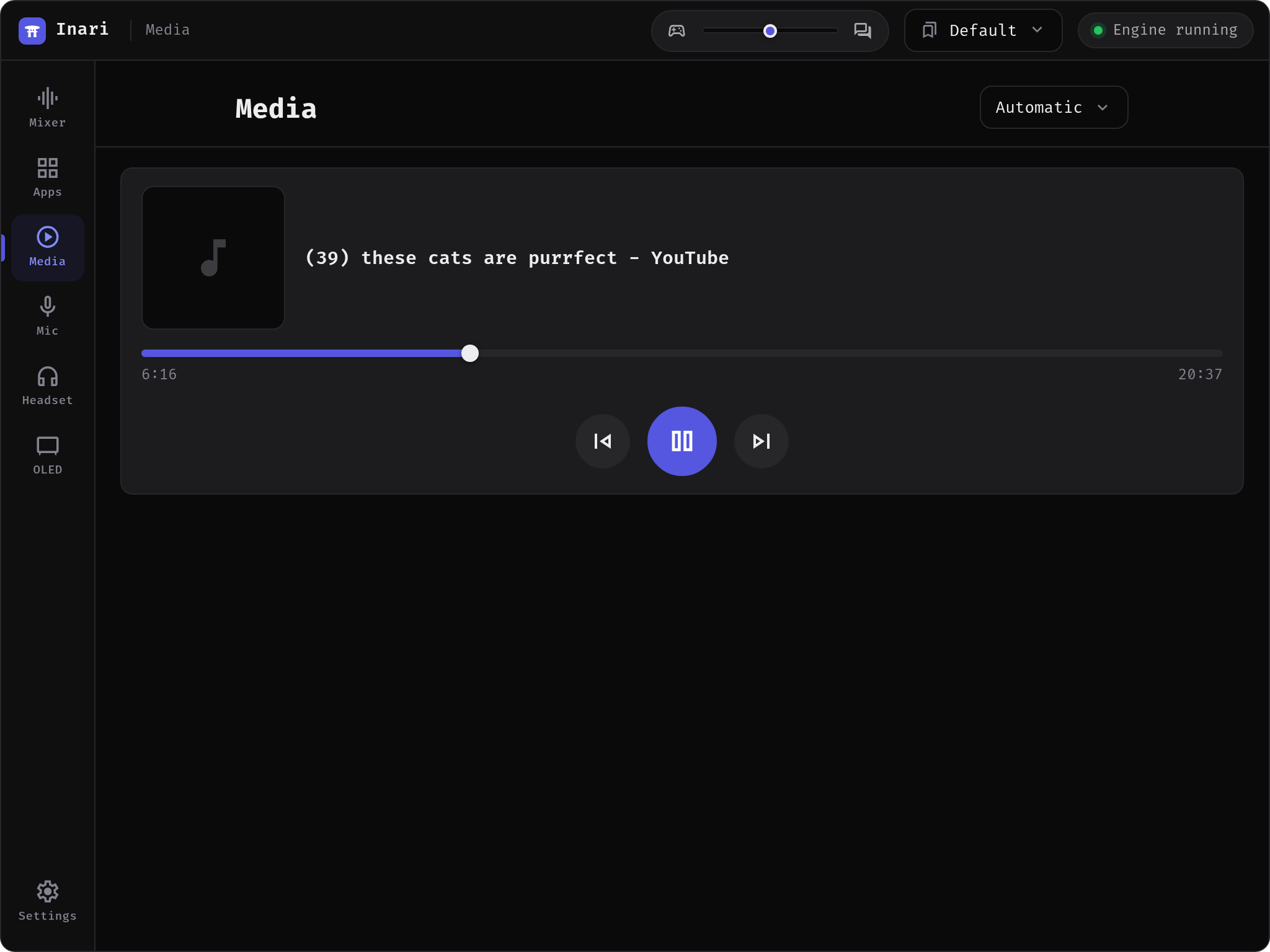 Media control on a tablet